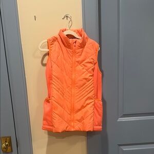 All in Motion Orange Quilted Vest with High Collar